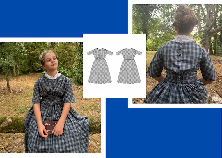 Patron robe Adèle 1840 fille